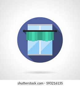 Short decorative curtain. Round flat style vector icon