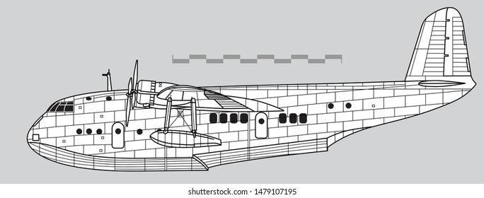 Short Empire. Outline vector drawing