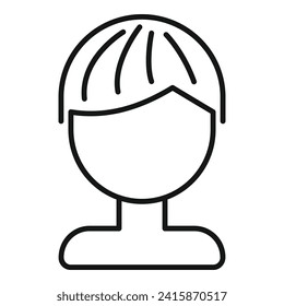 Short fake wig icon outline vector. Modern fashion hairs. Lady cute