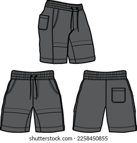 Premium Vector  Short pant front and back view. short pant fashion flat  sketches template.