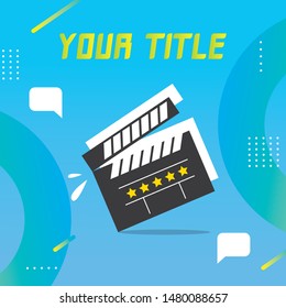 Short Film Contest or Testimonial Video Contest , Event Invitation with Venue and Time Details for Social Media - Vector svg