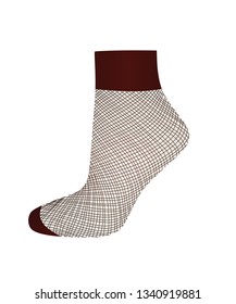 Short Fishnet Socks. Vector Illustration