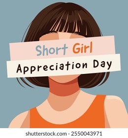 Short Girl Appreciation Day background. Vector illustration.