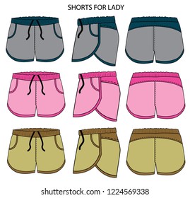 short for girl pattern vector template