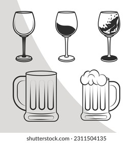 Short Glass Toast Eps Cut File, Glass Eps, Cheers Eps, Beer Glass, Silhouette, Shot Glass Outline, Cut File, Eps10