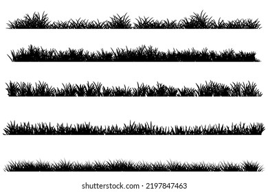 Short Grass Silhouette. Grassy Landscape