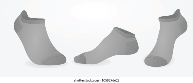 Short grey socks. vector illustration 