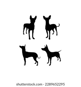 Short Hair dog breeds by size - isolated vector illustration.Dog vector illustration urban pets.Symbol of animal and pet.vector, isolated black silhouette of a dog. isolated on a white background.