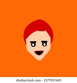 Short hair illustration kawaii boy concept. Zine culture illustration concept 
