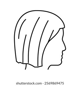 short hair line icon vector. short hair sign. isolated contour symbol black illustration