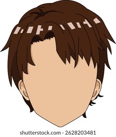 Short Hair Male Hairstyle Faceless Vector