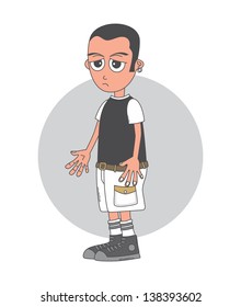 short hair man cartoon character