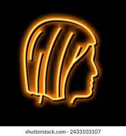 short hair neon light sign vector. short hair illustration