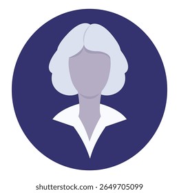 short hair woman avatar, businesswoman, vector