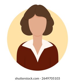 short hair woman avatar, businesswoman, vector