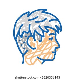 short hairstyle female doodle icon sketch vector. short hairstyle female sign. isolated symbol illustration