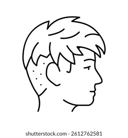 short hairstyle female line icon vector. short hairstyle female sign. isolated contour symbol black illustration