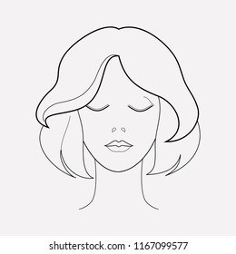 Short hairstyle icon line element. Vector illustration of short hairstyle icon line isolated on clean background for your web mobile app logo design.