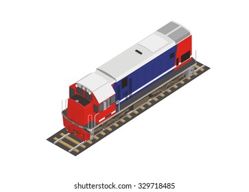 short hood locomotive in isometric view