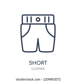Short icon. Short linear symbol design from Clothes collection. Simple outline element vector illustration on white background.