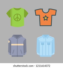 short icon set. vector set about jacket and shirt icons set.