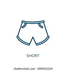 short icon. Thin linear short outline icon isolated on white background. Line vector short sign, symbol for web and mobile