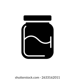 Short Jar with Flat Lid and Wave Fill Design