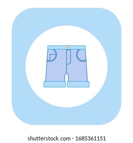 Kurze Jeans auf weißem Hintergrund