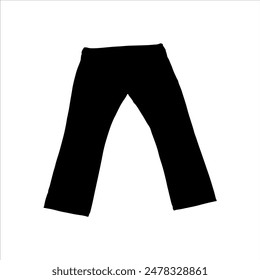 Short jeans silhouette isolated on white background. Jeans icon vector illustration design.