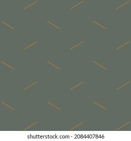 Short lines arranged obliquely and a few tiny dots, marked in gold on a blue-gray background. Ceramic tile design.