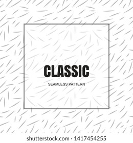 Short lines monochrome seamless pattern. Strokes repeating hand drawn imitation linear texture. Abstract vector black and white stylish background