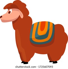 Short llama, illustration, vector on white background