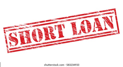 short loan red vector stamp on white background