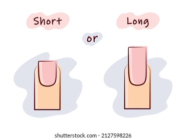 Are short or long nails better? flat vector illustration