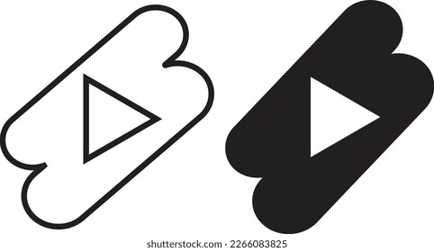 short loop icon simple trendy flat style line and solid Isolated vector illustration on white background. For apps, logo, websites, symbol , UI, UX, graphic and web design. EPS 10.