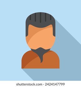 Short man beard icon flat vector. Mature style. Funny barber fashion