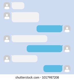 Short Message Service Bubbles With Place For Text Chat Text Boxes. Empty Messaging Bubles.