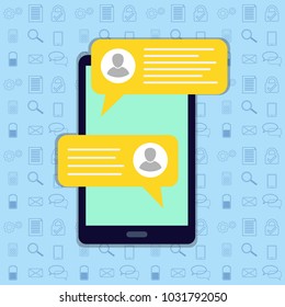 Short Message Service Bubbles With Place For Text Chat Text Boxes.Chat, Sms, Tweet, Instant Messaging, Mobile Messenger Concepts For Web Sites, Web Banners, Printed Materials.