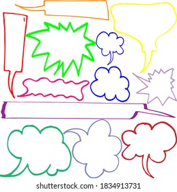 Short messages comic style doodle drawings by hand