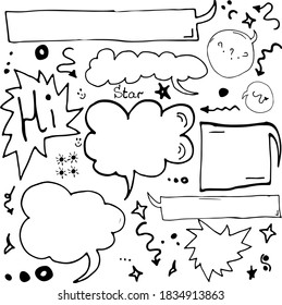 Mensajes cortos dibujos de doodle al estilo de las historietas a mano