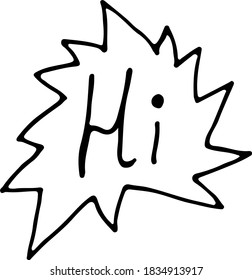 Short messages comic style doodle drawings by hand