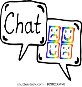 Short messages comic style doodle drawings by hand