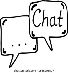 Short messages comic style doodle drawings by hand