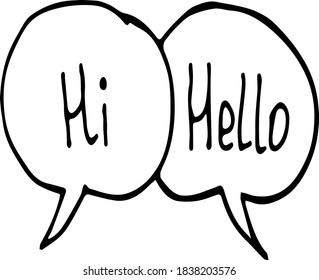 Short messages comic style doodle drawings by hand