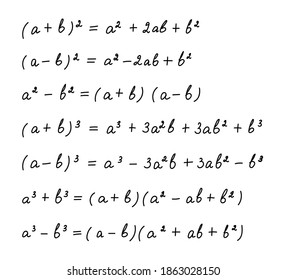 Short Multiplication Formulas Solution Scheme Algebra Stock Vector ...