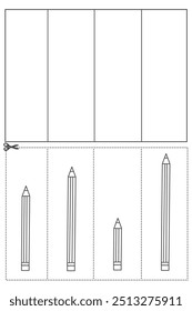 Short objects from shortest to tallest worksheet for kids, short and tall worksheet for kindergarten, shortest and tallest objects activity 