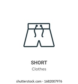Short outline vector icon. Thin line black short icon, flat vector simple element illustration from editable clothes concept isolated stroke on white background