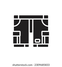 Short Pant Filled Icon Vector Illustration