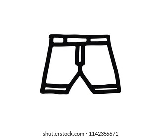 Short Pant Icon Hand Drawn Design Stock Vector (Royalty Free ...