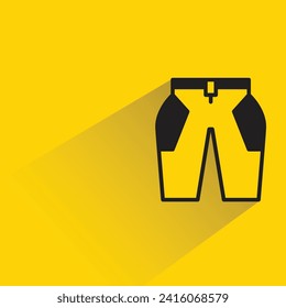 icono de barra corta con sombra sobre fondo amarillo